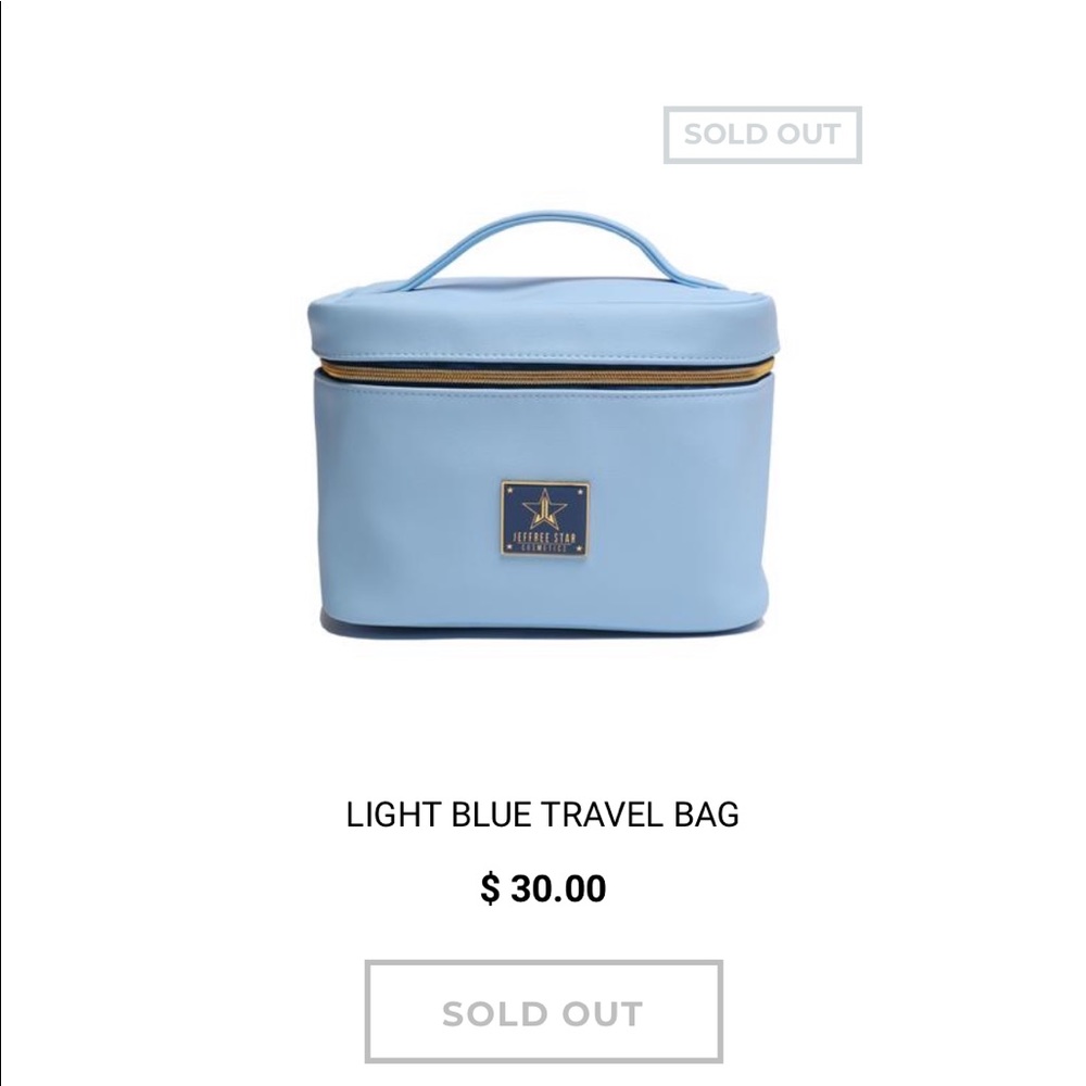 BNIB Jeffree Star Cosmetics Light Blue Travel Bag